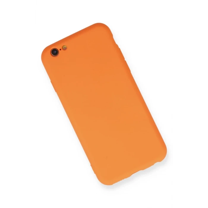 Newface Apple iPhone 6 Kılıf Nano içi Kadife Silikon - Turuncu