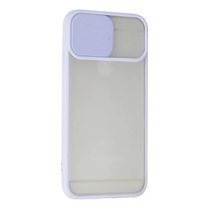Newface Apple iPhone 6 Kılıf Palm Buzlu Kamera Sürgülü Silikon - Lila
