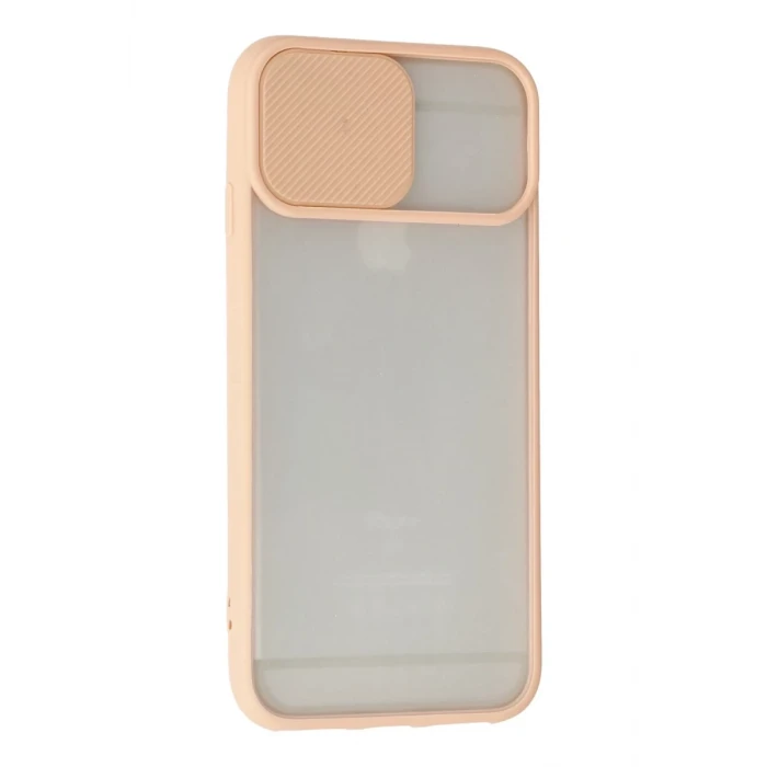 Newface Apple iPhone 6 Kılıf Palm Buzlu Kamera Sürgülü Silikon - Pembe