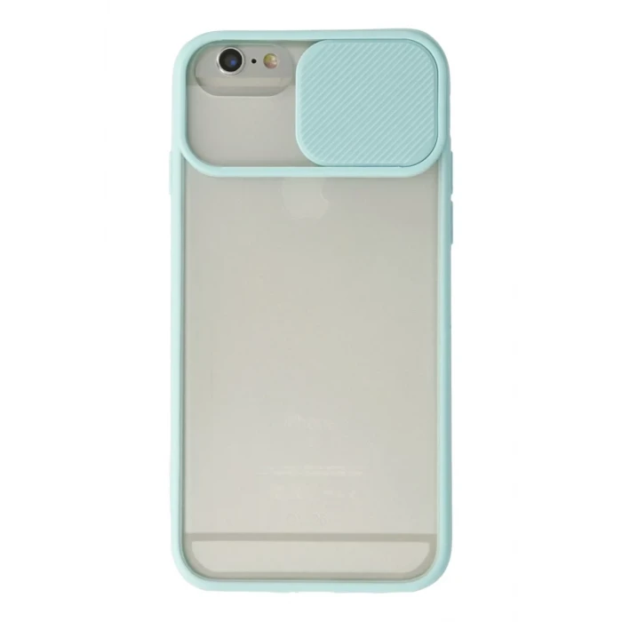 Newface Apple iPhone 6 Kılıf Palm Buzlu Kamera Sürgülü Silikon - Turkuaz