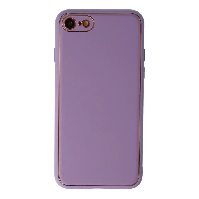 Newface Apple iPhone 7 Kılıf Coco Deri Silikon Kapak - Lila