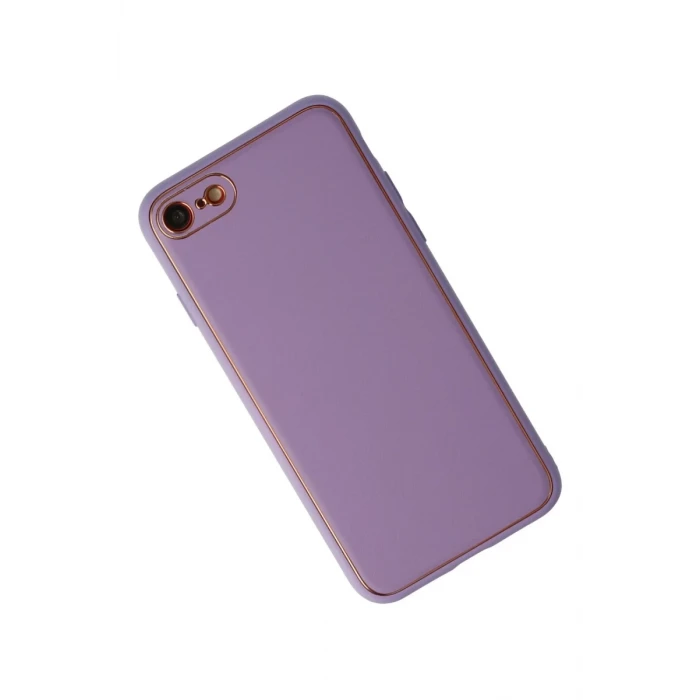 Newface Apple iPhone 7 Kılıf Coco Deri Silikon Kapak - Lila