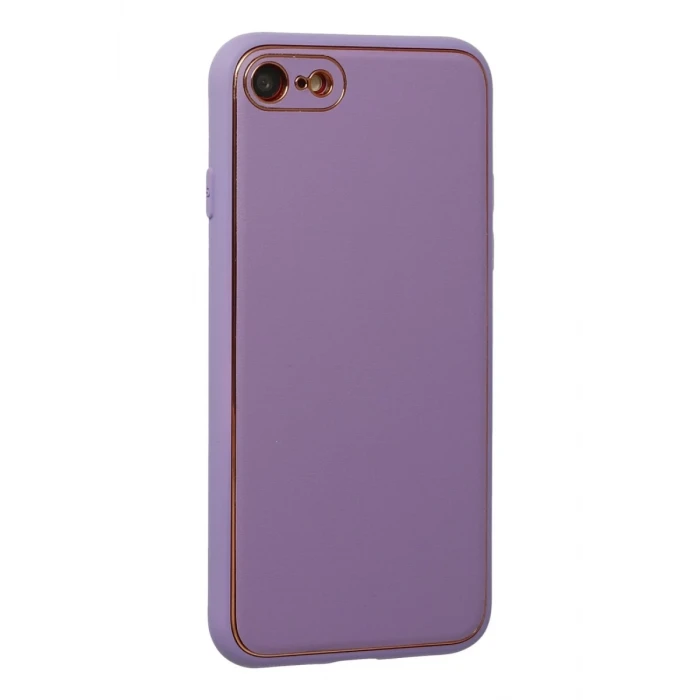 Newface Apple iPhone 7 Kılıf Coco Deri Silikon Kapak - Lila