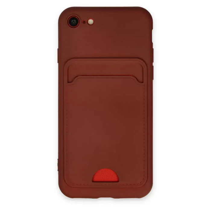 Newface Apple iPhone 7 Kılıf Kelvin Kartvizitli Silikon - Bordo