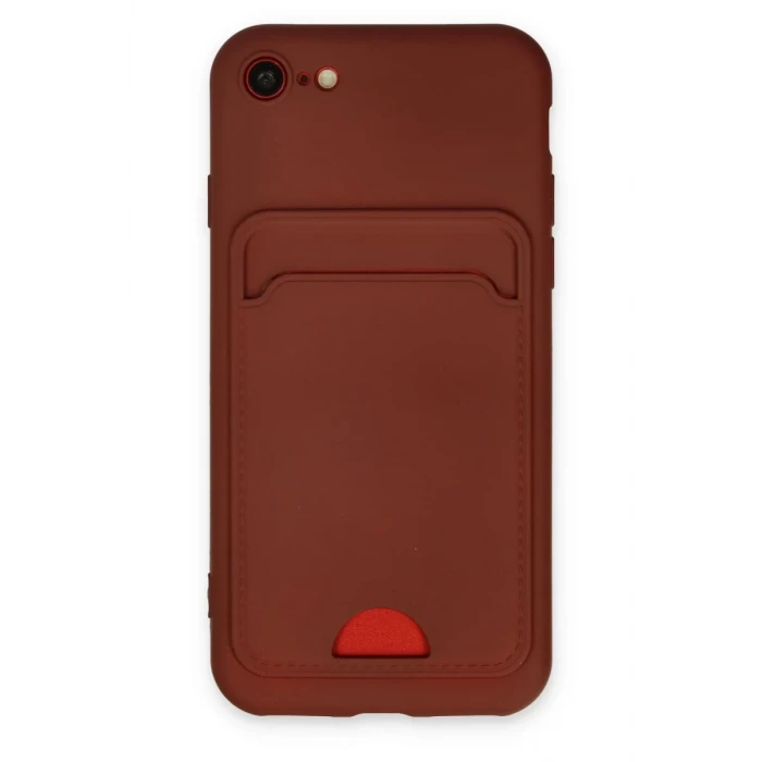 Newface Apple iPhone 7 Kılıf Kelvin Kartvizitli Silikon - Bordo