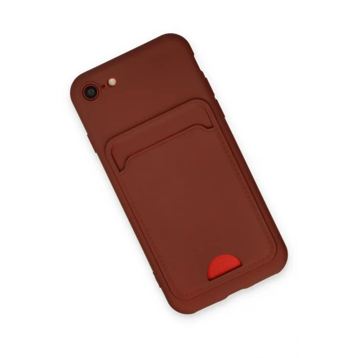 Newface Apple iPhone 7 Kılıf Kelvin Kartvizitli Silikon - Bordo
