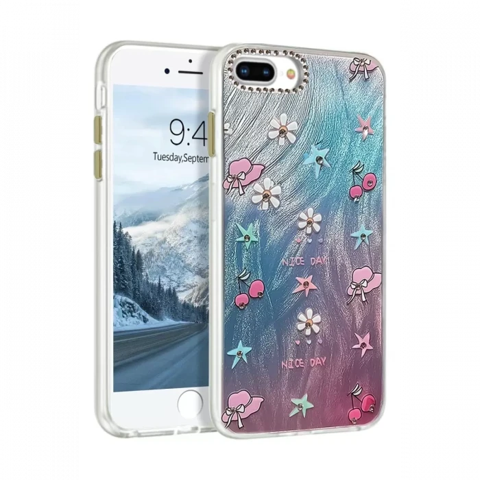 Newface Apple iPhone 7 Plus Kılıf Blade Aynalı Desenli Kapak - Desen 4