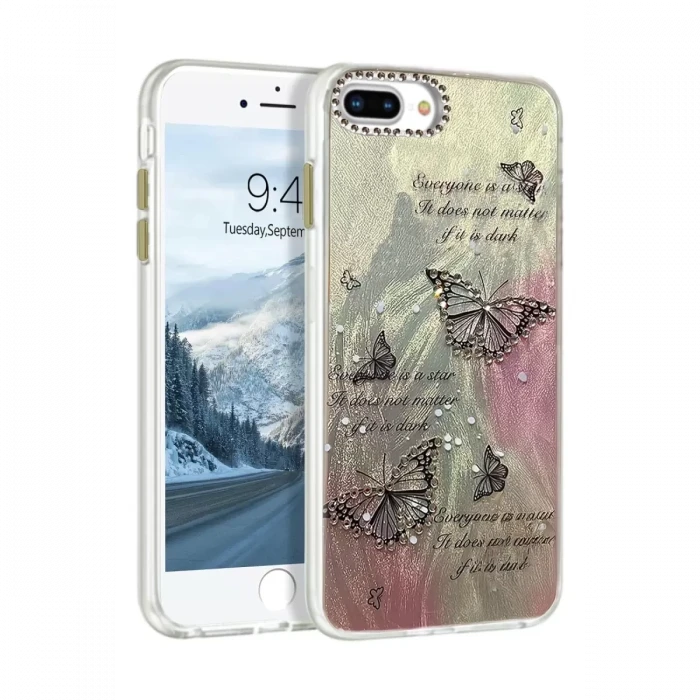 Newface Apple iPhone 7 Plus Kılıf Blade Aynalı Desenli Kapak - Desen 6