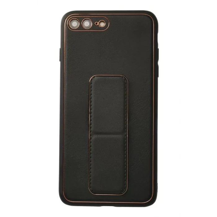Newface Apple iPhone 7 Plus Kılıf Coco Deri Standlı Kapak - Siyah