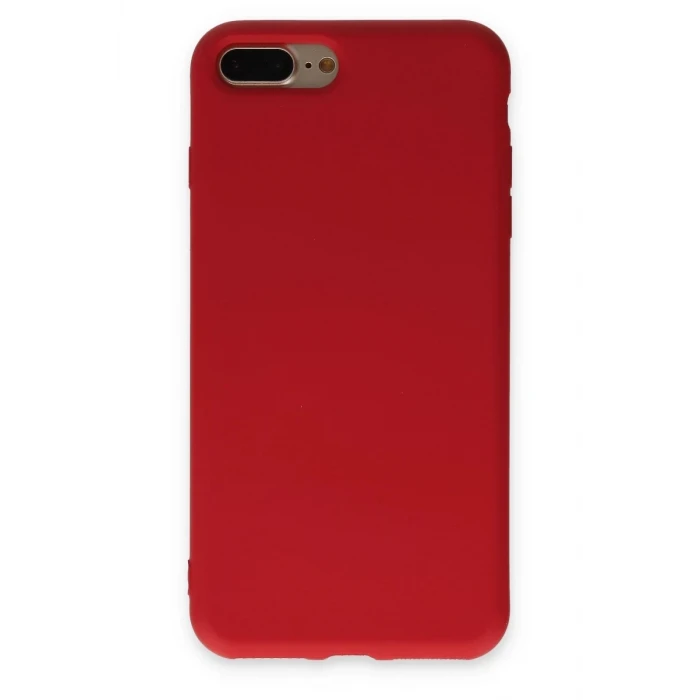Newface Apple iPhone 7 Plus Kılıf Nano içi Kadife Silikon - Kırmızı