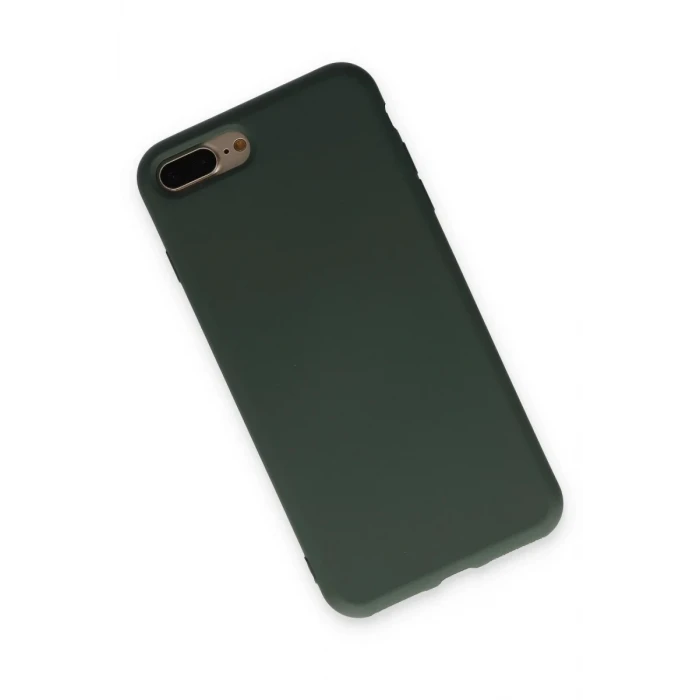 Newface Apple iPhone 7 Plus Kılıf Nano içi Kadife Silikon - Koyu Yeşil