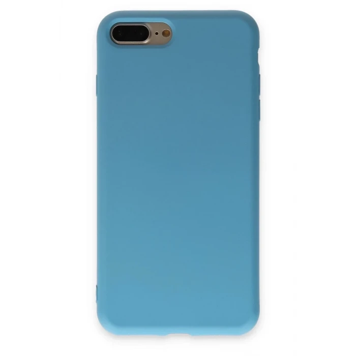Newface Apple iPhone 7 Plus Kılıf Nano içi Kadife Silikon - Mavi