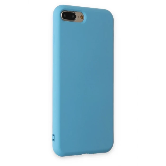Newface Apple iPhone 7 Plus Kılıf Nano içi Kadife Silikon - Mavi