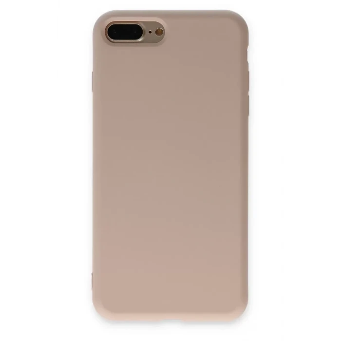 Newface Apple iPhone 7 Plus Kılıf Nano içi Kadife Silikon - Pudra