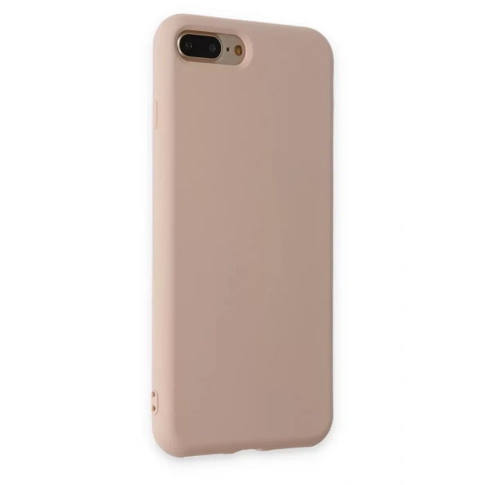 Newface Apple iPhone 7 Plus Kılıf Nano içi Kadife Silikon - Pudra