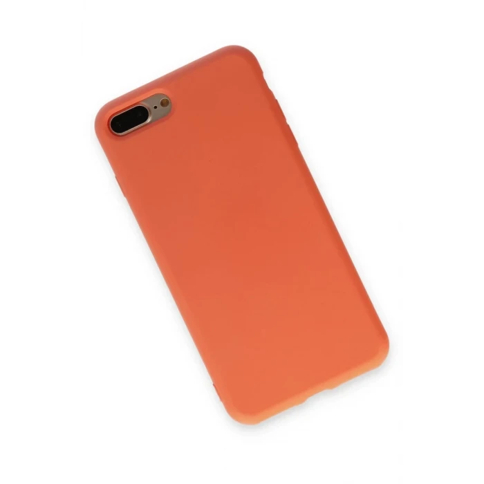 Newface Apple iPhone 7 Plus Kılıf Nano içi Kadife Silikon - Turuncu