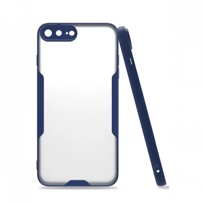 Newface Apple iPhone 7 Plus Kılıf Platin Silikon - Lacivert