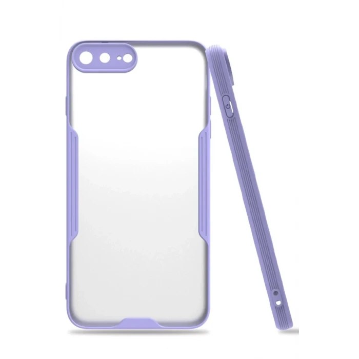 Newface Apple iPhone 7 Plus Kılıf Platin Silikon - Lila