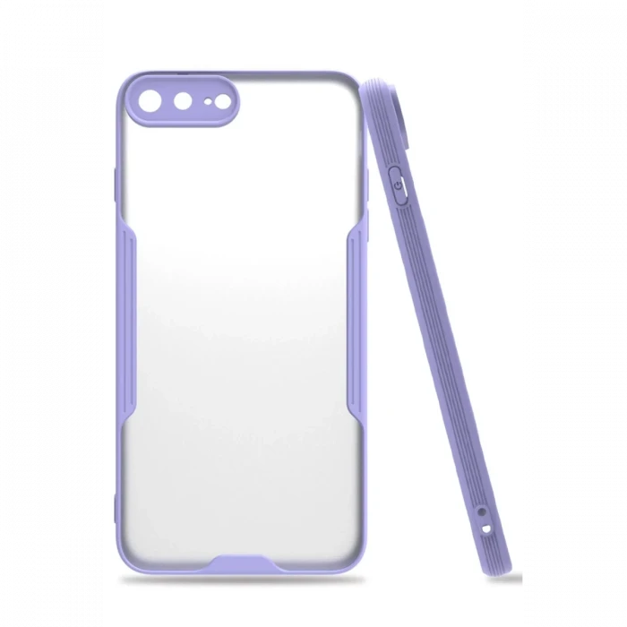 Newface Apple iPhone 7 Plus Kılıf Platin Silikon - Lila