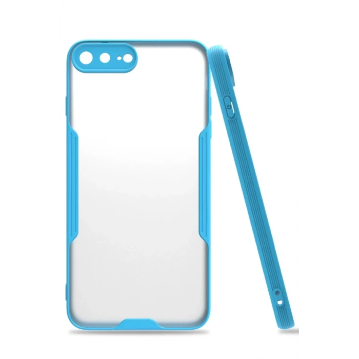 Newface Apple iPhone 7 Plus Kılıf Platin Silikon - Mavi