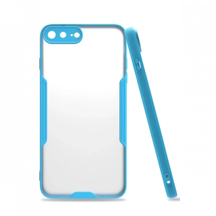 Newface Apple iPhone 7 Plus Kılıf Platin Silikon - Mavi