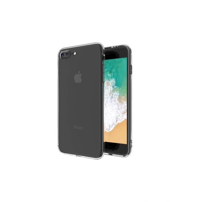Newface Apple iPhone 8 Plus Kılıf Deluxe 2mm Şeffaf Silikon