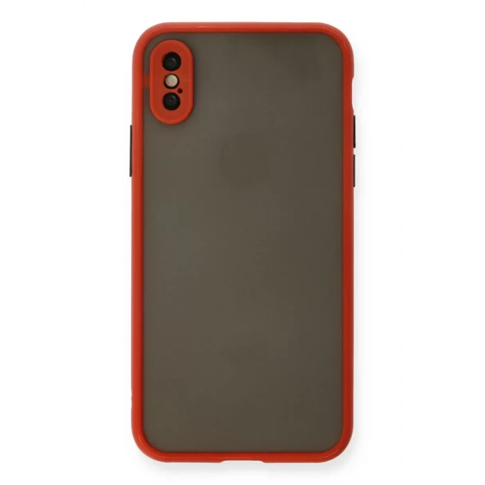 Newface Apple iPhone X Kılıf Montreal Silikon Kapak - Kırmızı