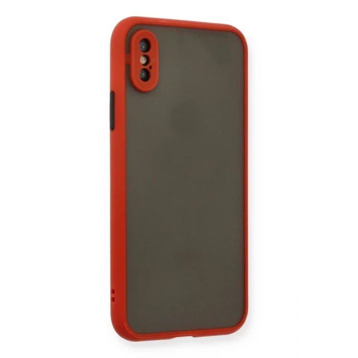 Newface Apple iPhone X Kılıf Montreal Silikon Kapak - Kırmızı