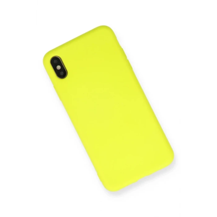 Newface Apple iPhone X Kılıf Nano içi Kadife Silikon - Sarı