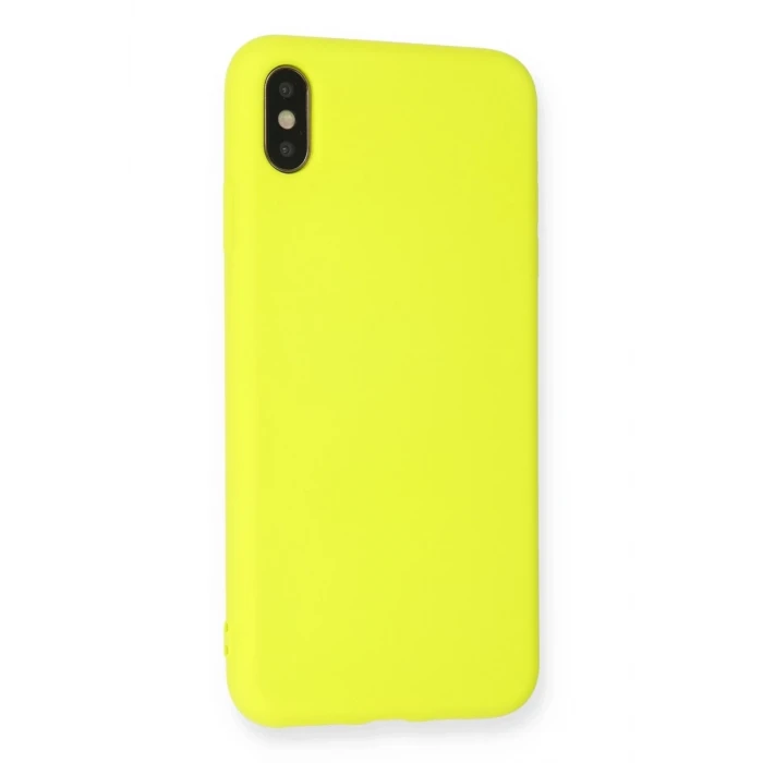 Newface Apple iPhone X Kılıf Nano içi Kadife Silikon - Sarı