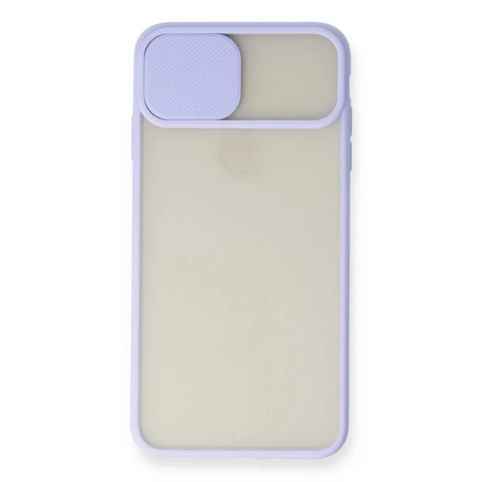 Newface Apple iPhone X Kılıf Palm Buzlu Kamera Sürgülü Silikon - Lila