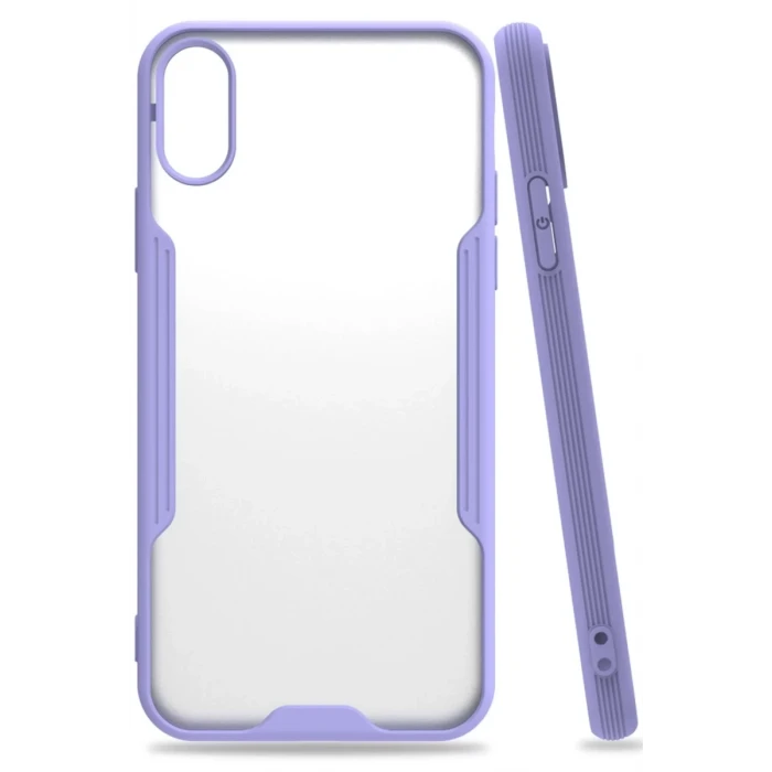 Newface Apple iPhone X Kılıf Platin Silikon - Lila