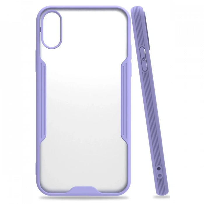 Newface Apple iPhone X Kılıf Platin Silikon - Lila