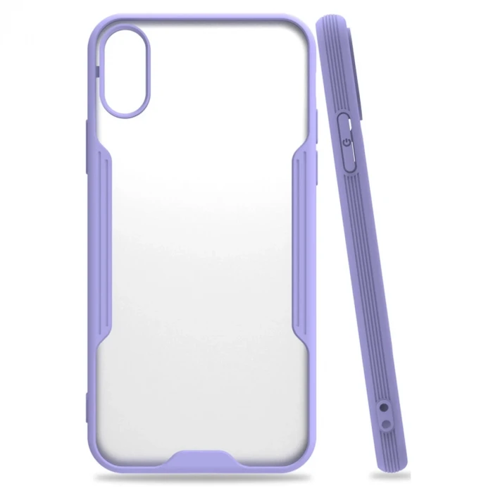 Newface Apple iPhone X Kılıf Platin Silikon - Lila