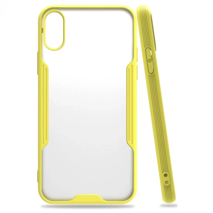 Newface Apple iPhone X Kılıf Platin Silikon - Sarı