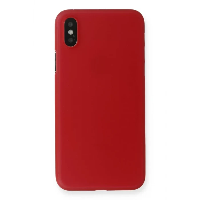 Newface Apple iPhone X Kılıf PP Ultra İnce Kapak - Kırmızı