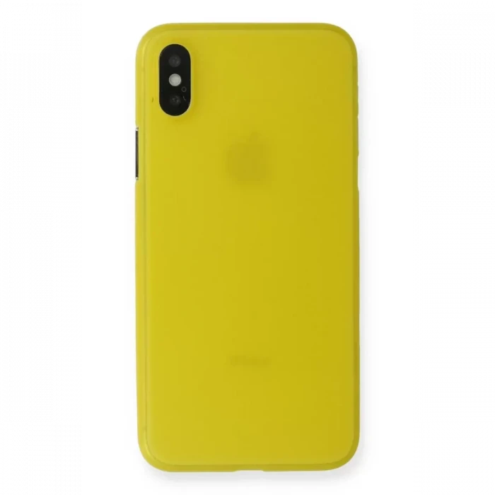 Newface Apple iPhone X Kılıf PP Ultra İnce Kapak - Sarı