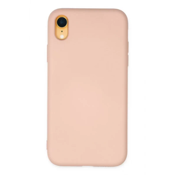 Newface Apple iPhone XR Kılıf Nano içi Kadife Silikon - Pudra