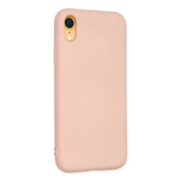 Newface Apple iPhone XR Kılıf Nano içi Kadife Silikon - Pudra
