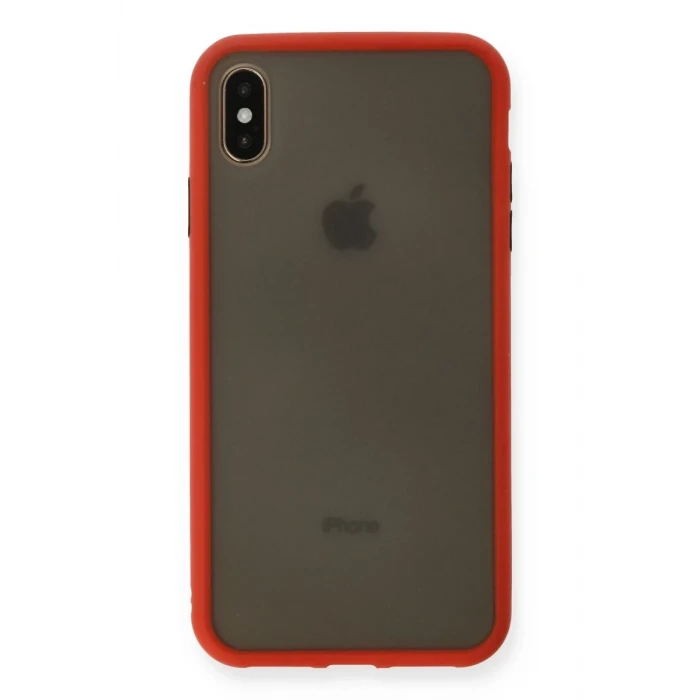 Newface Apple iPhone XS Max Kılıf Montreal Silikon Kapak - Kırmızı