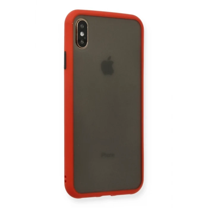 Newface Apple iPhone XS Max Kılıf Montreal Silikon Kapak - Kırmızı
