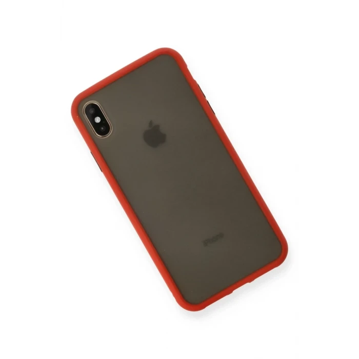 Newface Apple iPhone XS Max Kılıf Montreal Silikon Kapak - Kırmızı