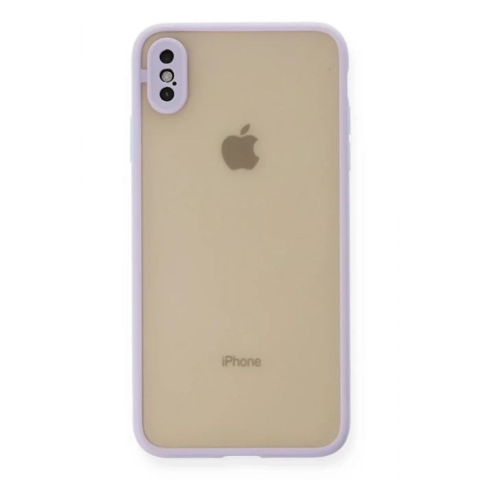 Newface Apple iPhone XS Max Kılıf Montreal Silikon Kapak - Mor