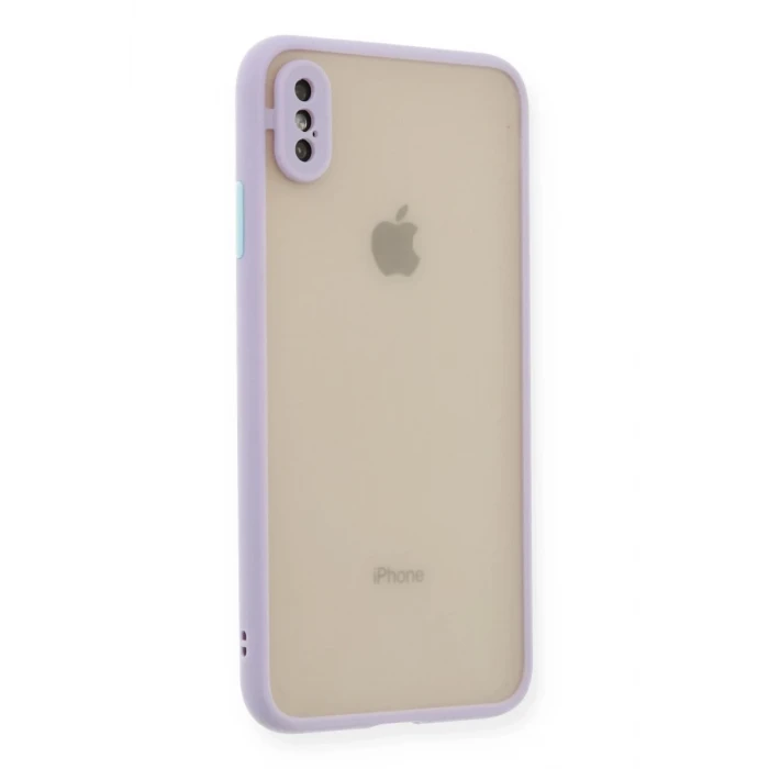 Newface Apple iPhone XS Max Kılıf Montreal Silikon Kapak - Mor