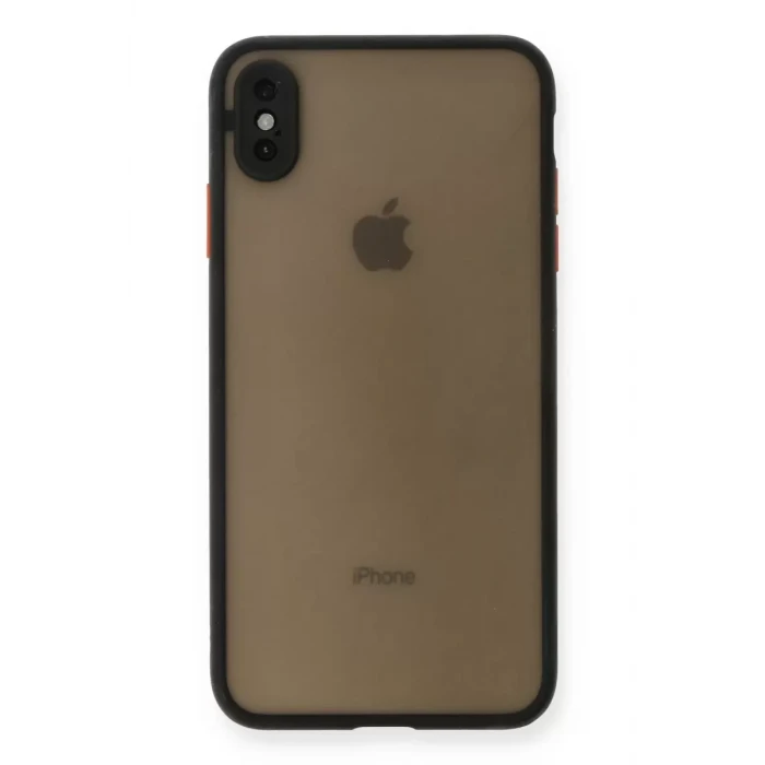 Newface Apple iPhone XS Max Kılıf Montreal Silikon Kapak - Siyah