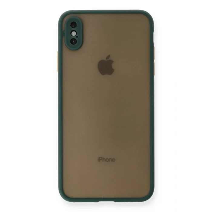 Newface Apple iPhone XS Max Kılıf Montreal Silikon Kapak - Yeşil