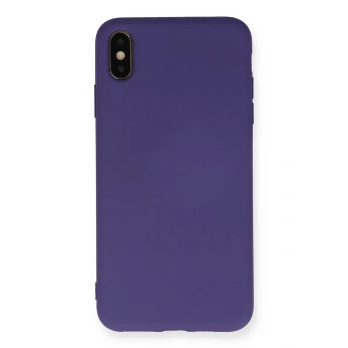 Newface Apple iPhone XS Max Kılıf Nano içi Kadife Silikon - Mor
