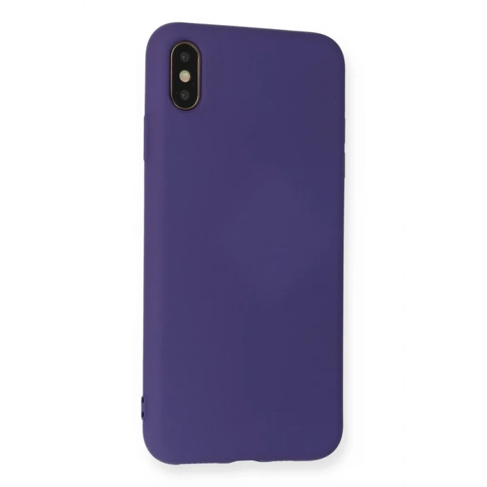 Newface Apple iPhone XS Max Kılıf Nano içi Kadife Silikon - Mor