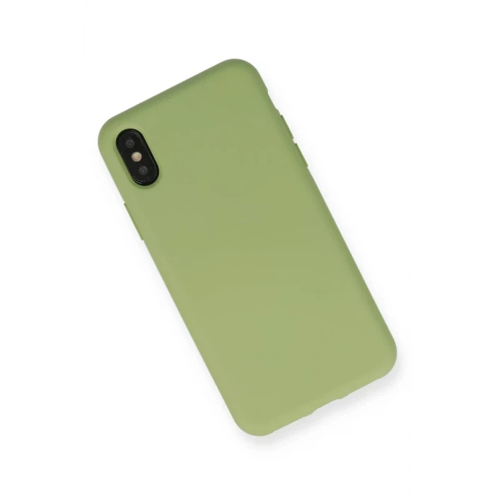 Newface Apple iPhone XS Max Kılıf Nano içi Kadife Silikon - Yeşil