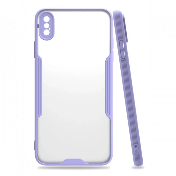 Newface Apple iPhone XS Max Kılıf Platin Silikon - Lila